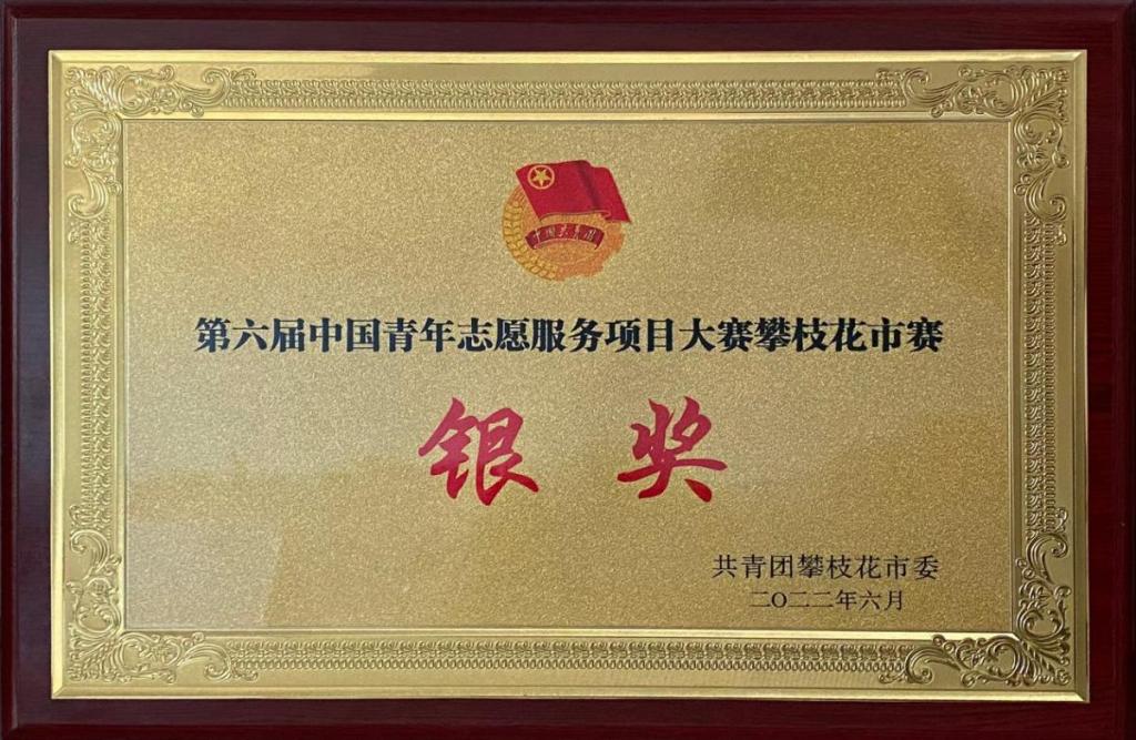 第六届中国青年志愿者服务项目大赛攀枝花市赛银奖